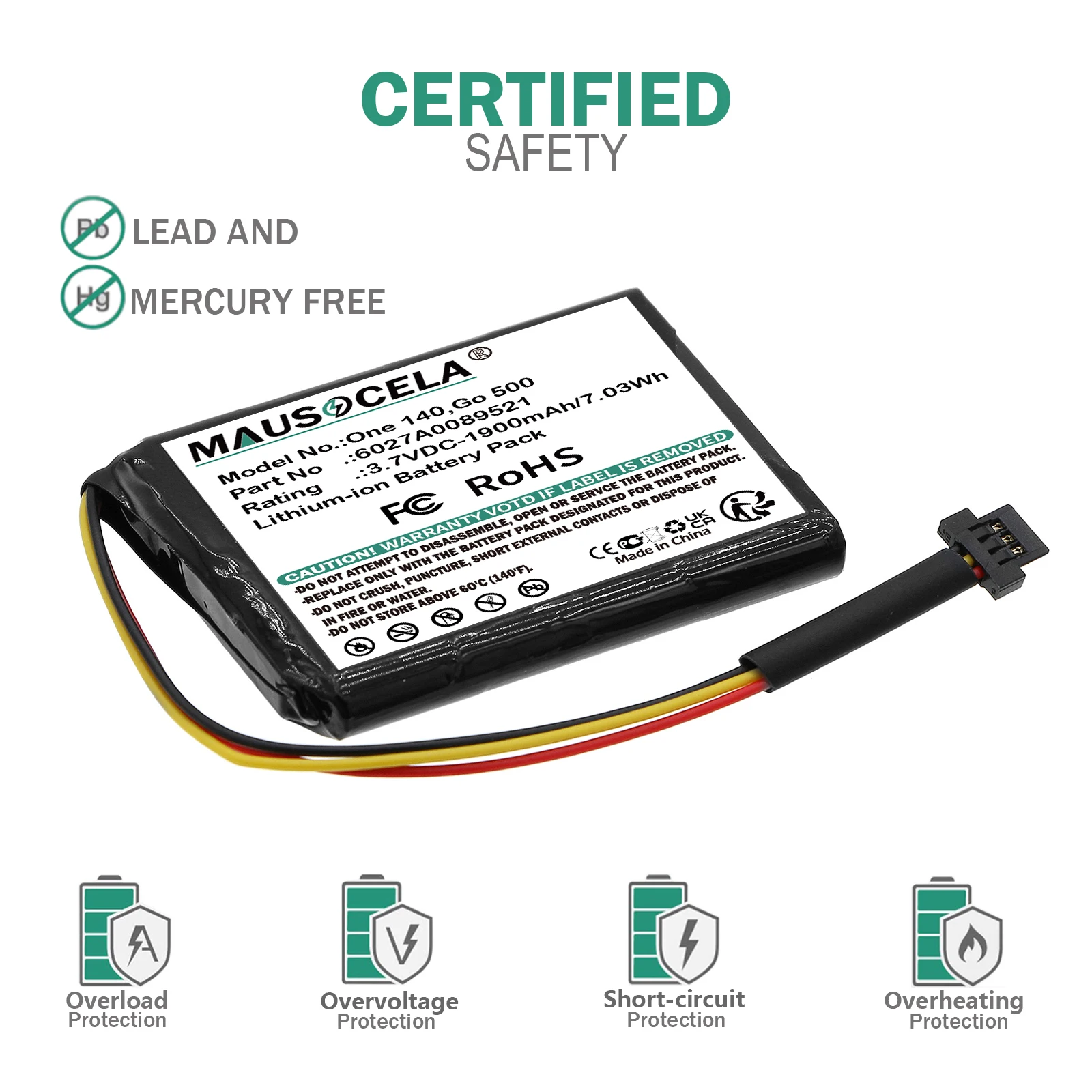 Replacement Battery For TomTom:One 140,1EK0.052.02,One 140S US,One 140S,4EK0.001.02,GO 600,Go 500, Go 50,P2,VF65,VF6D,VF6S