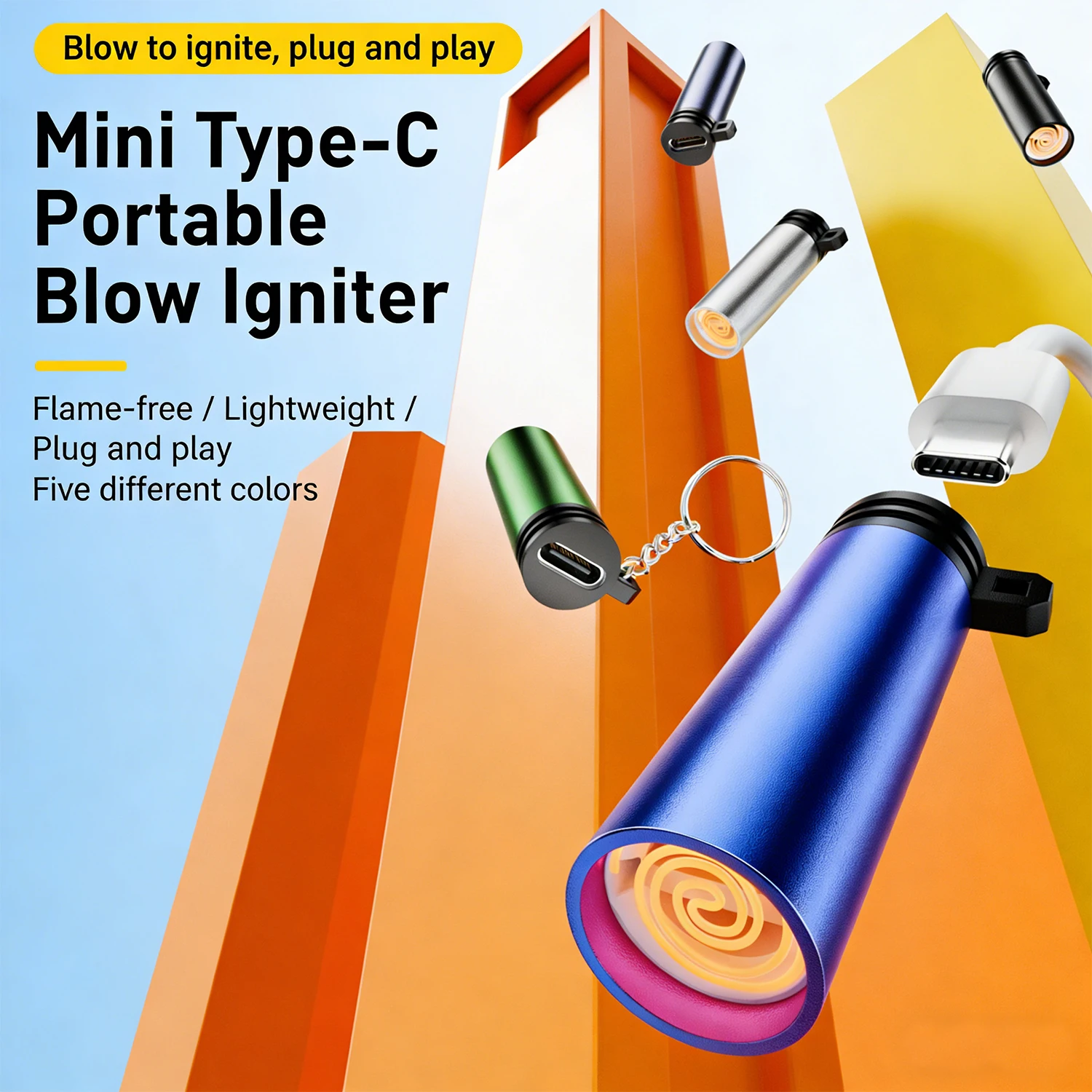 2pcs Miniature Intelligent USB Lighters with Type C Connection Overheat Protections