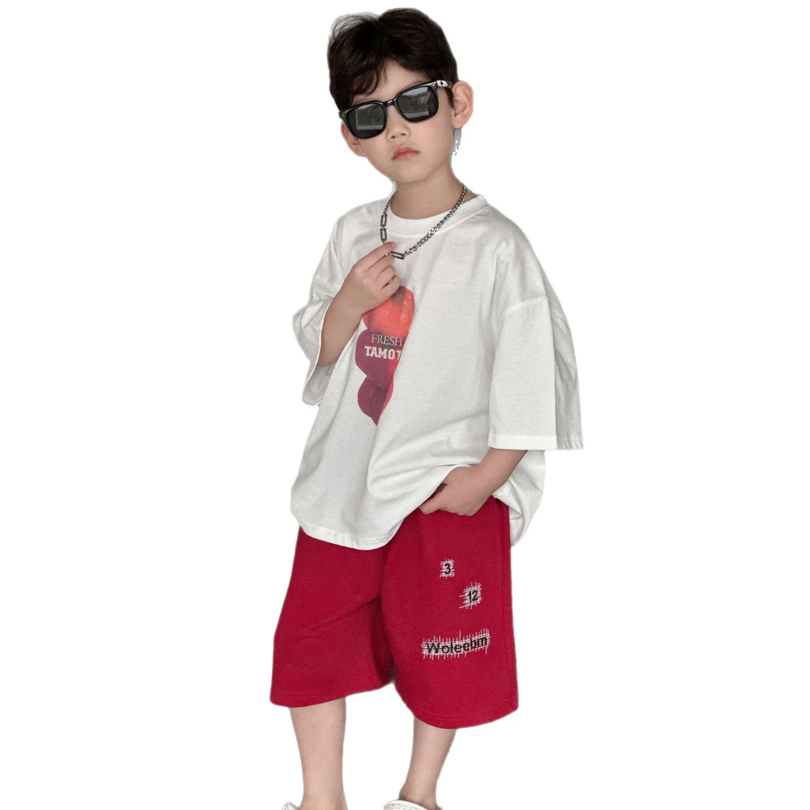 

Новая летняя хлопковая футболка с коротким рукавом для мальчиков 2025 года, повседневные топы с полурукавом, модная детская одежда для малышей и подростков