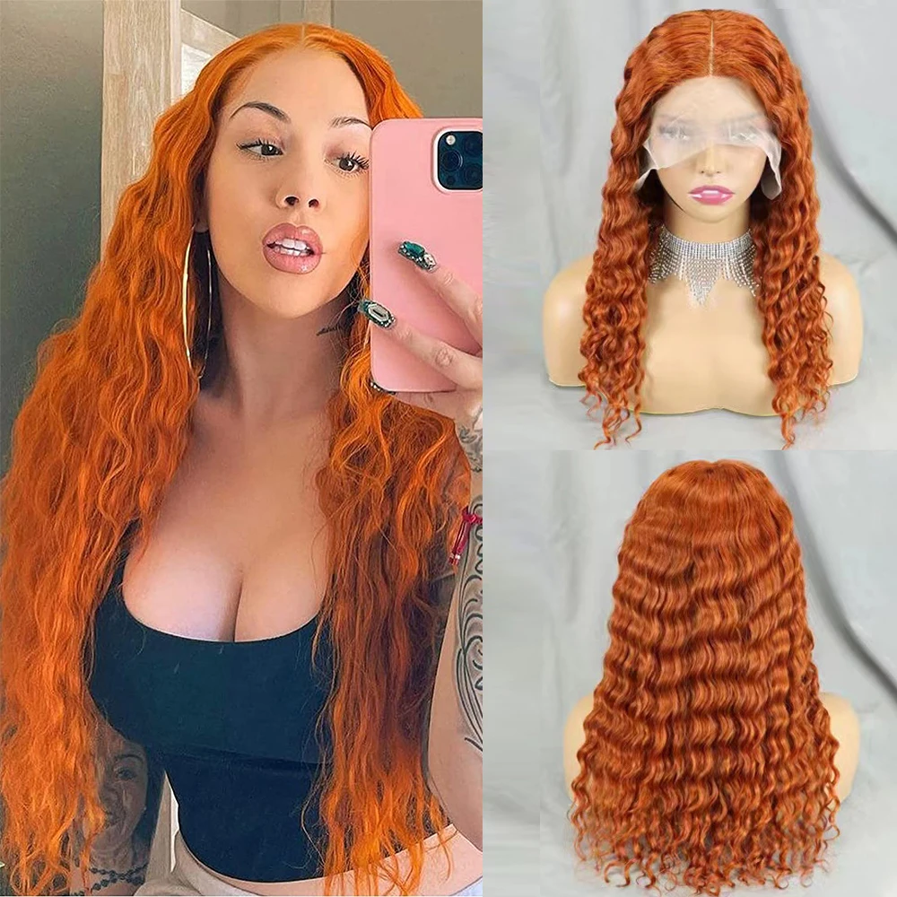 

Lace Front Human Hair Wigs Deep Wave 13x1 HD Transparent Lace Frontal Wig Glueless Colored Deep Curly Human Hair Wig for Women