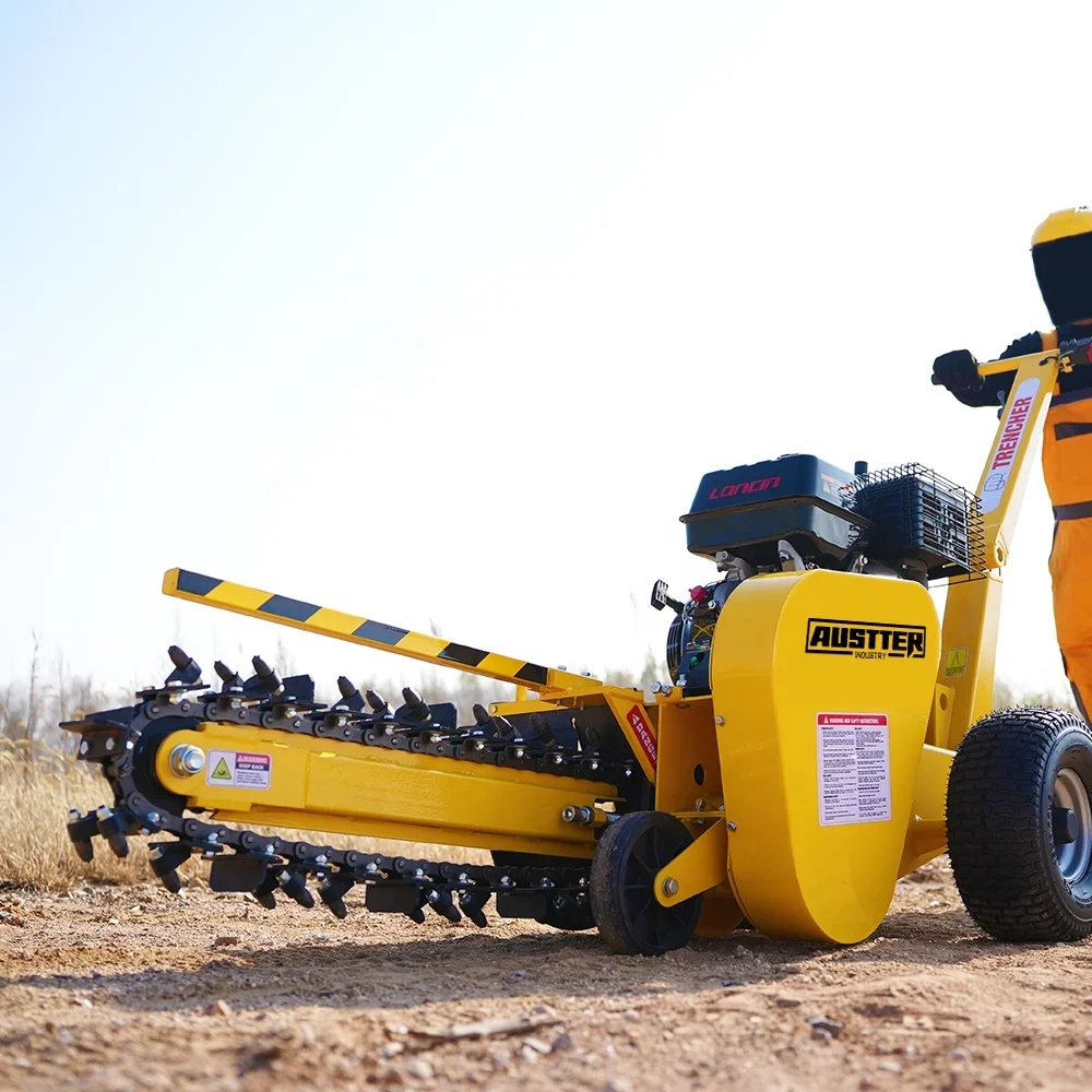 Loncin/Ducar 15HP Gasoline Engine Mini Ditch Chain Saw Trencher For Sale