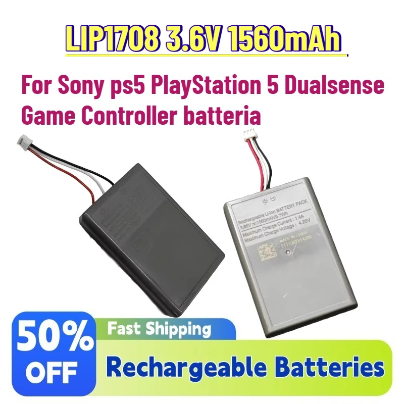 

In Stock LIP1708 3.6V 1560mAh PS5 controller Rechargeable Battery for Sony ps5 PlayStation 5 Dualsense Game Controller batteria