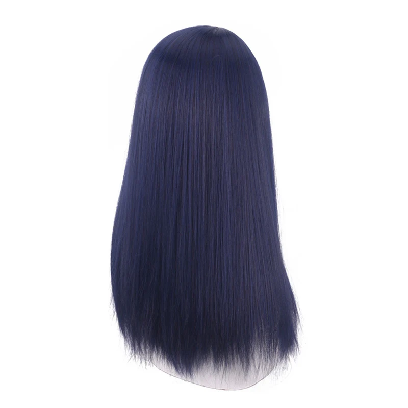 Arcane Caitlyn Cosplay Wig Anime Dark Blue Long Straight Heat Resistant Synthetic Hair The Sheriff of Piltover Wigs + Wig Cap