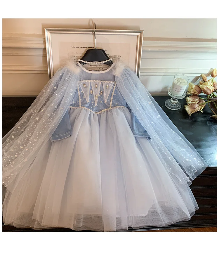 Frühling Herbst Mädchen Prinzessinnenkleid mit Abnehmbaren Schultern Kinder Puff-Tüllkleid Baby Weiches Tüllkleid Kinder-Abendkleid Kinder-Performancekleid – Detail 10