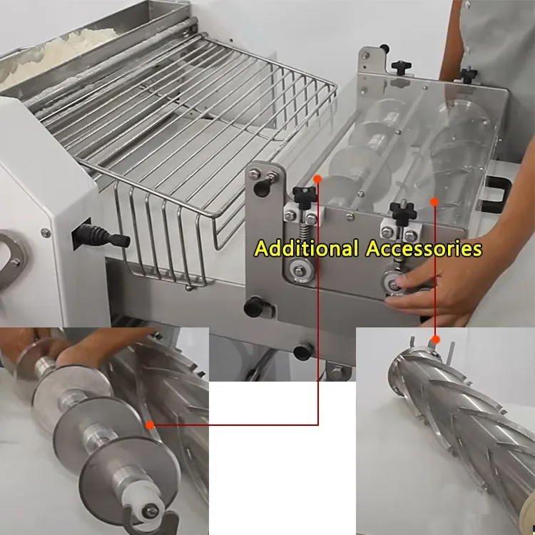 

Machine forMini Automatic Croissant Dough Sheeter for Home Use Dough Kneading Pizza Press Roller Machine 220v/50hz 0.55kw/h CE