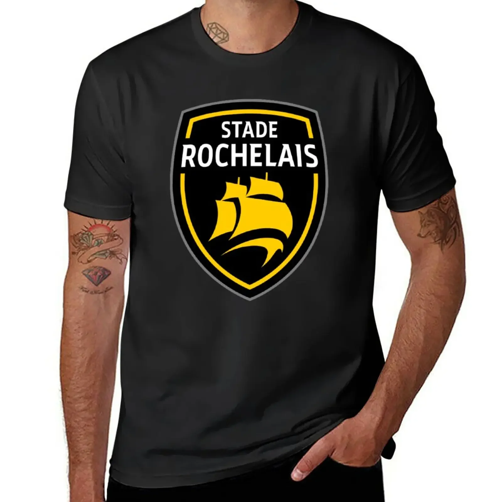 Stade Rochelais Rugby logo T-Shirt anime clothes hippie clothes sweat shirts Men's clothing