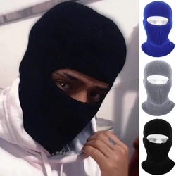 Winter Knitted Full Beanies Balaclava Hat Outdoors Men Women Sport Cycling Skiing Cap Black Warm Cold-proof Plush Knitted Masks