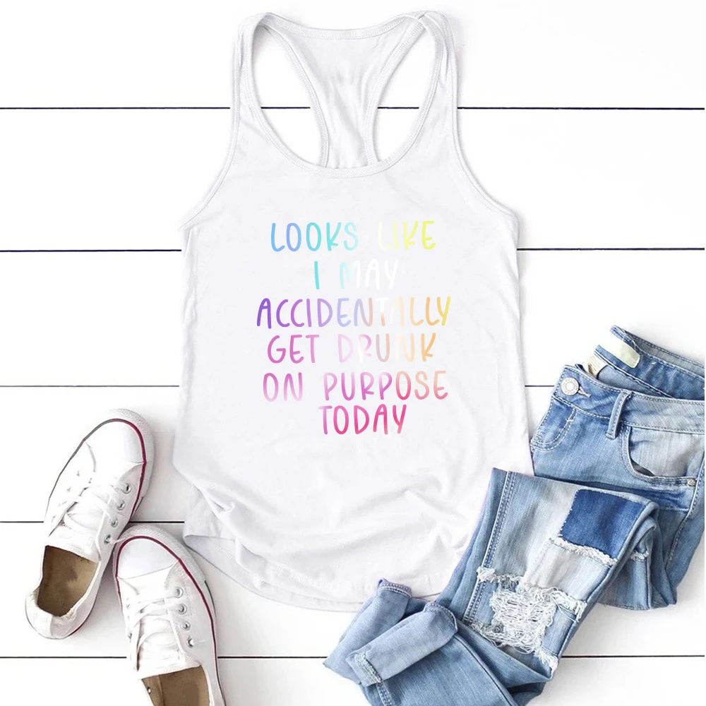 Women Clothing Funny Short Sleeve Unisex Sport Vest Femme Cotton Tee Girls Fashion Tops Summer Do I Want A Beer? Print Tank 