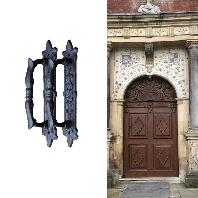 Retro Atmospheric Garden Patio Cast Iron Craftsmanship Door Handle, Home Decoration Wall Decoration Door Handle Tool