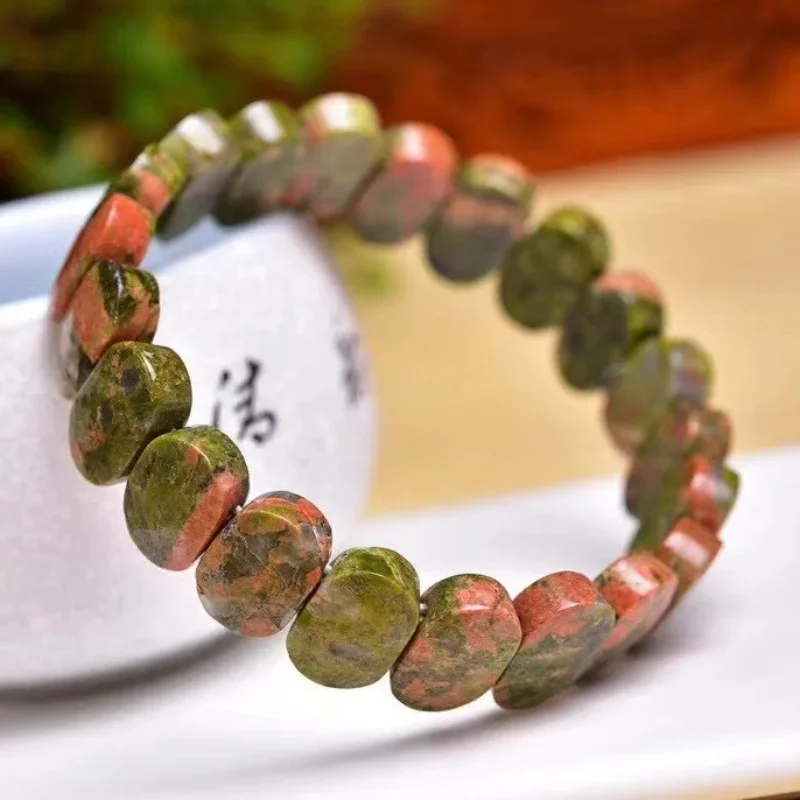 Natural Unakite Stone 9×14mm Bracelet For Women Men Simple Energy Stone Bracelet Academic Magnetic Field Jewelry Party Gift