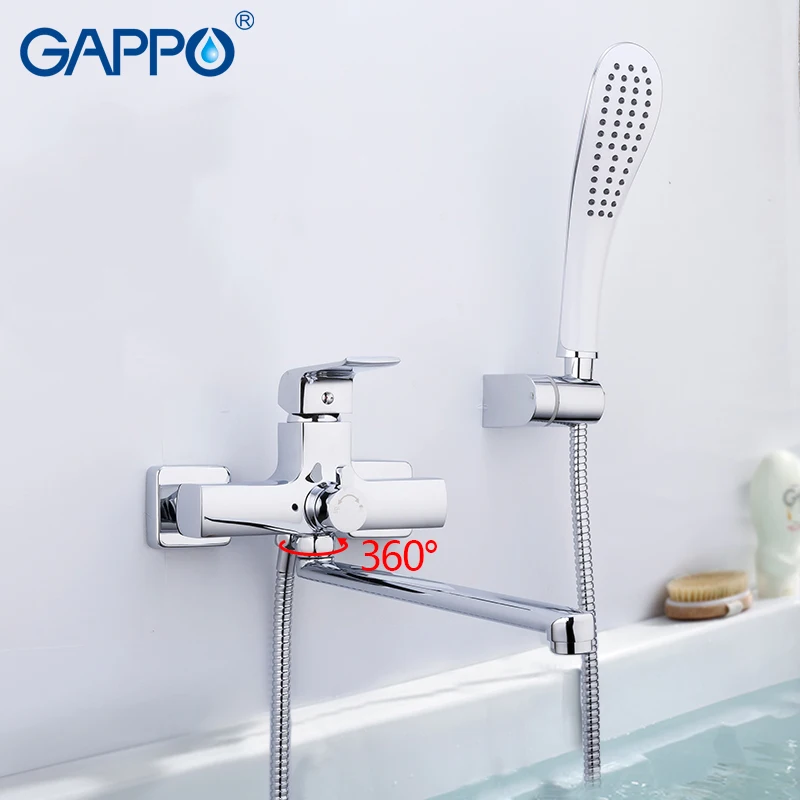GAPPO Bathroom Bathtub Faucet Shower Faucet Set Mixer Wall Mounted Waterfall Bathtub Faucet with Handheld Shower Head