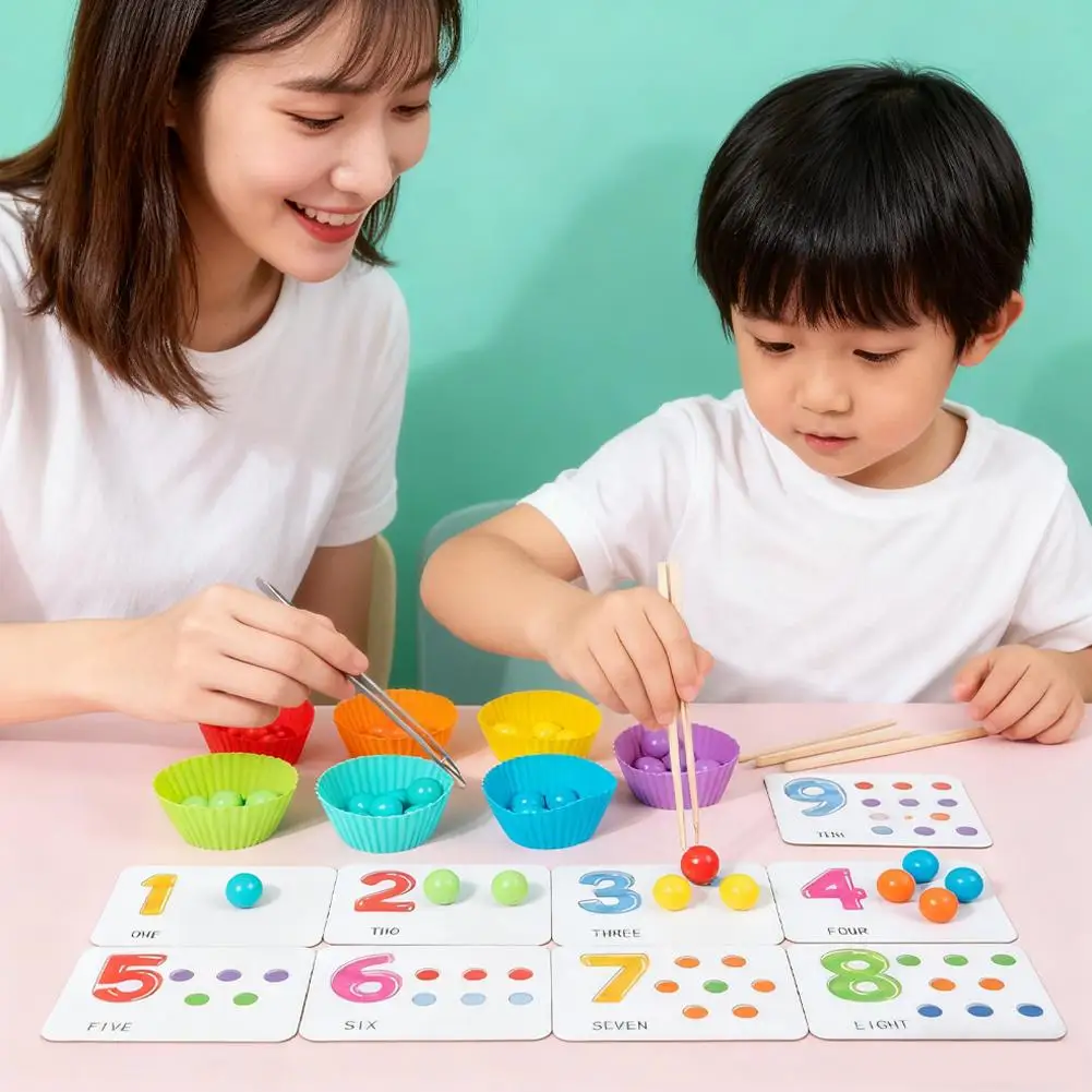 Educational Bead Claw Number Toy Math Beads Color Classification Stacked Educational Toys