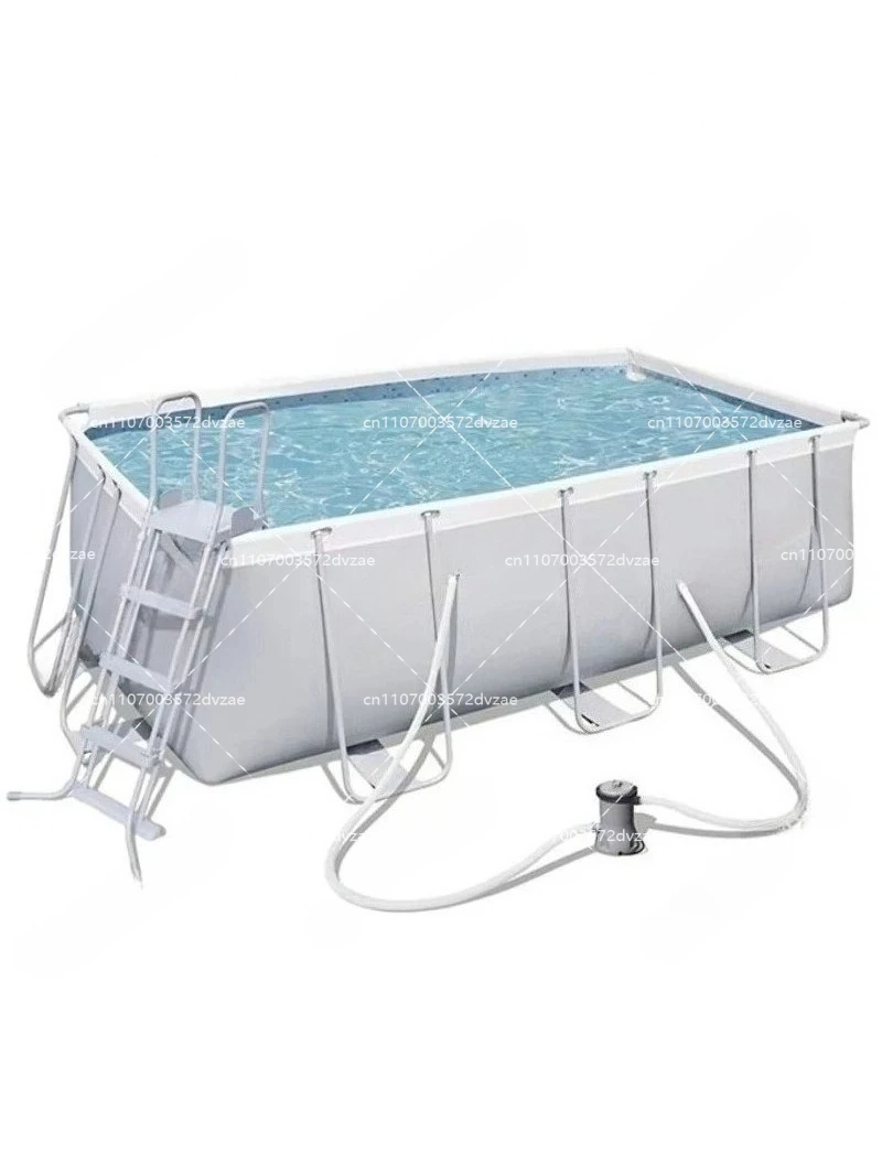 Outdoor Family Inflatable  Rectangular Steel Frame  Rectangular Above Ground Swimming Pool