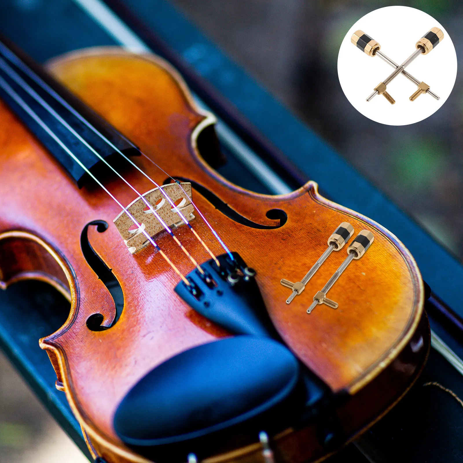 2 Pcs Metal Violin Bow Parts Frog Instrument Professional Accessory Musical Equipment