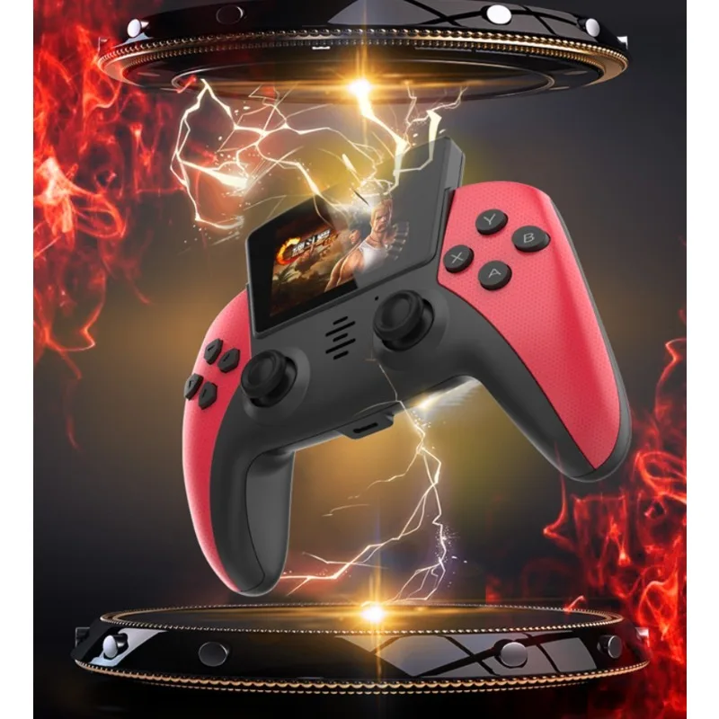 

D6 Wireless Handheld Doubles Game Console Big Screen Double Rocker 10 Simulators Nostalgic Classic Gamepad Support AV Output