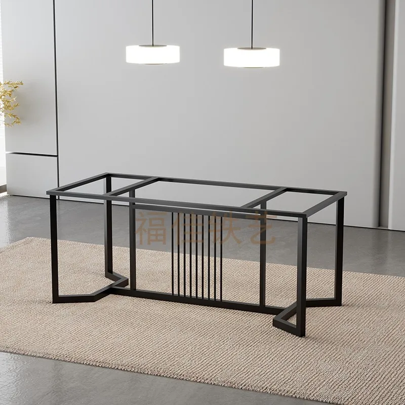 Luxury Modern Office Tea Room Tea Table with Mark Dining Table Metal Legs - New Chinese Kung Fu Tea Table Lamp