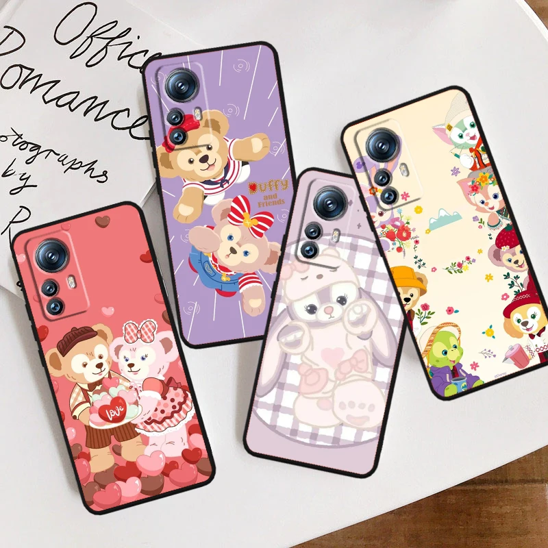 The Disney Bear Duffy Art For Xiaomi Mi 14 13T 13 12T 12 11T 11i 11 A3 10T 10 9 Pro Lite Ultra 5G Black TPU Phone Case