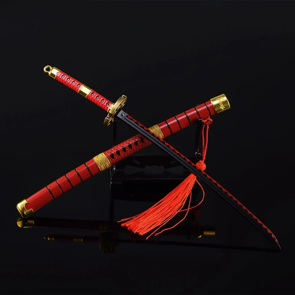 22Cm Wapen Roronoa Zoro Sandai Kitetsu Anime Perifere Metalen Wapen Model Zwaard Katana Sleutelhanger Geschenken Speelgoed Voor Jongens collectie