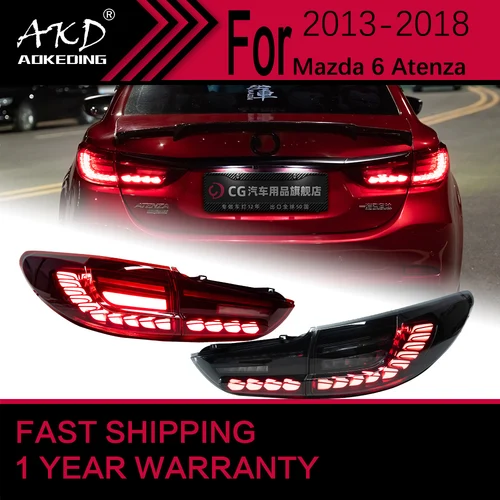 마쓰다 6 아테나 LED 후미등 2014-2019 마쓰다 6 용 자동차 조명, 후방 정지 램프, 브레이크 신호 DRL 후진 자동차 액세서리