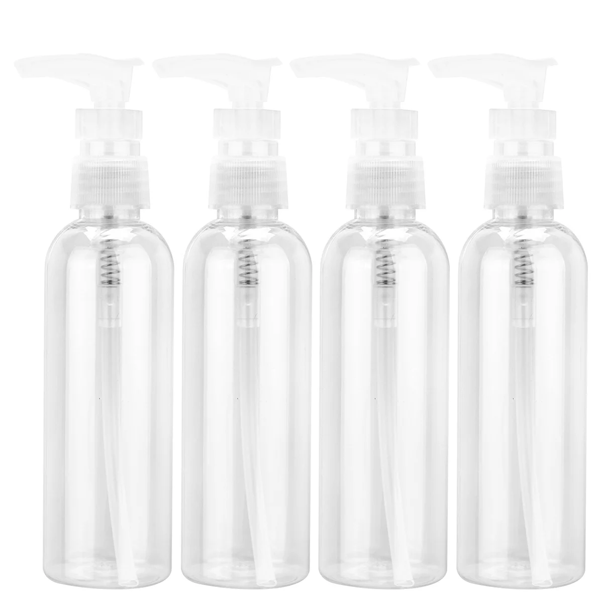 

6pcs 100Ml Press Pump Bottles Lotion Dispensers Empty Sub Bottles For Home Travel Transparent Cleaning Gel Soap Containers