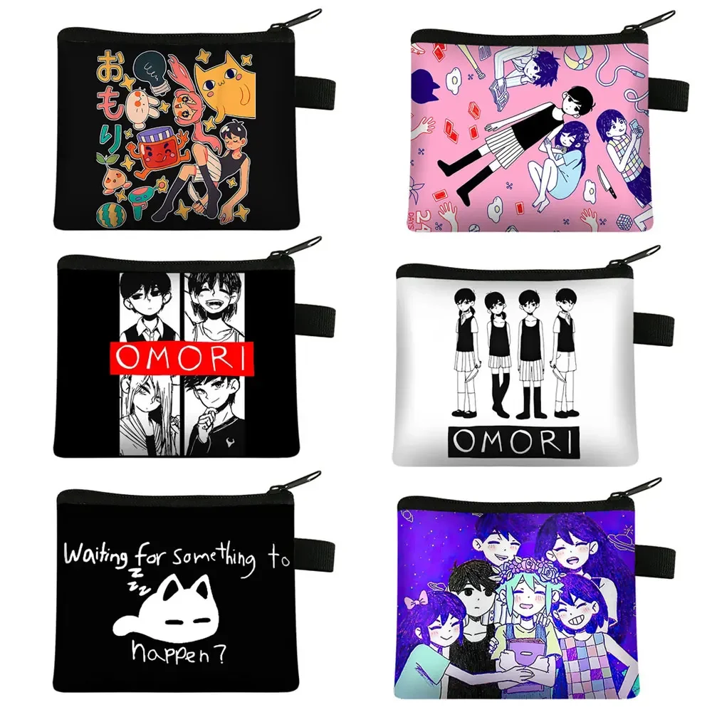 Omori Print Coin Purse Women Wallet Credit Card Money Coin Bag Teenager Earphone Holder Small Clutch Bag Man Omori Purses