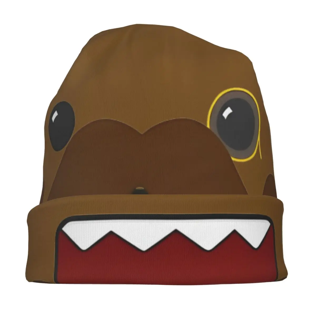 Mustache Domo Kun Professor Caps Doll Face Cool Autumn Winter Street Skullies Beanies Hat Summer Warm Dual-use Bonnet Knit Hat