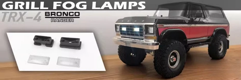 1/10 Crawler truck Grill fog Lamps fit Traxxas trx4 1979 bronco ranger xlt RC Car 1 10 Remote Control toy