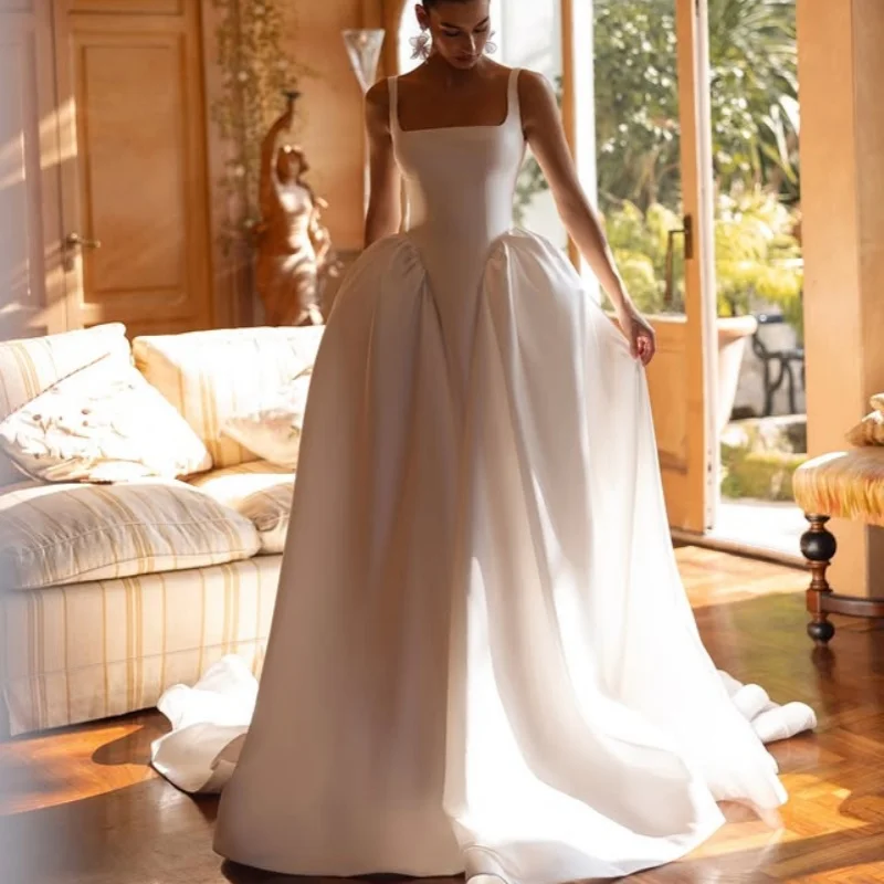 Robes de mariée avec des Appliques blanches ivoire, décalcomanies à épaules dénudées, une jupe, robes de queue de mariée sur mesure