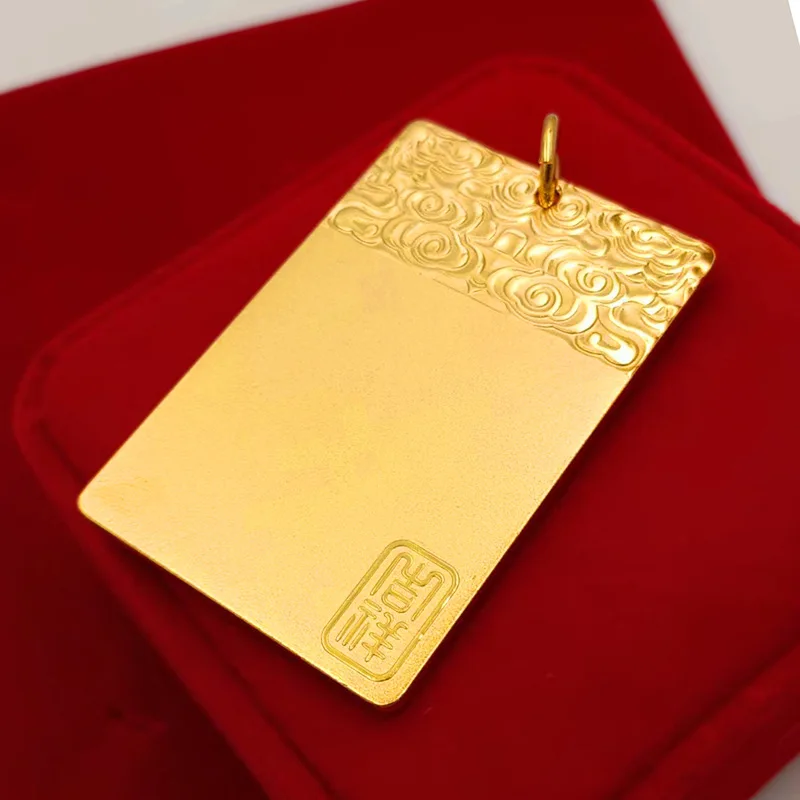 9999 gold Chinese-style and modern men's and women's matching lucky charm pendant jewelry