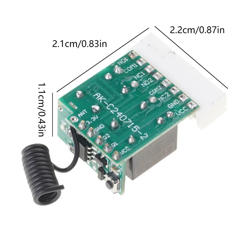 for DC 3.7V 4.2V 5V 6V 7.4V 9V 12V Wireless Remote Switch Relay Module 433MHz for Most Small Household Appliances