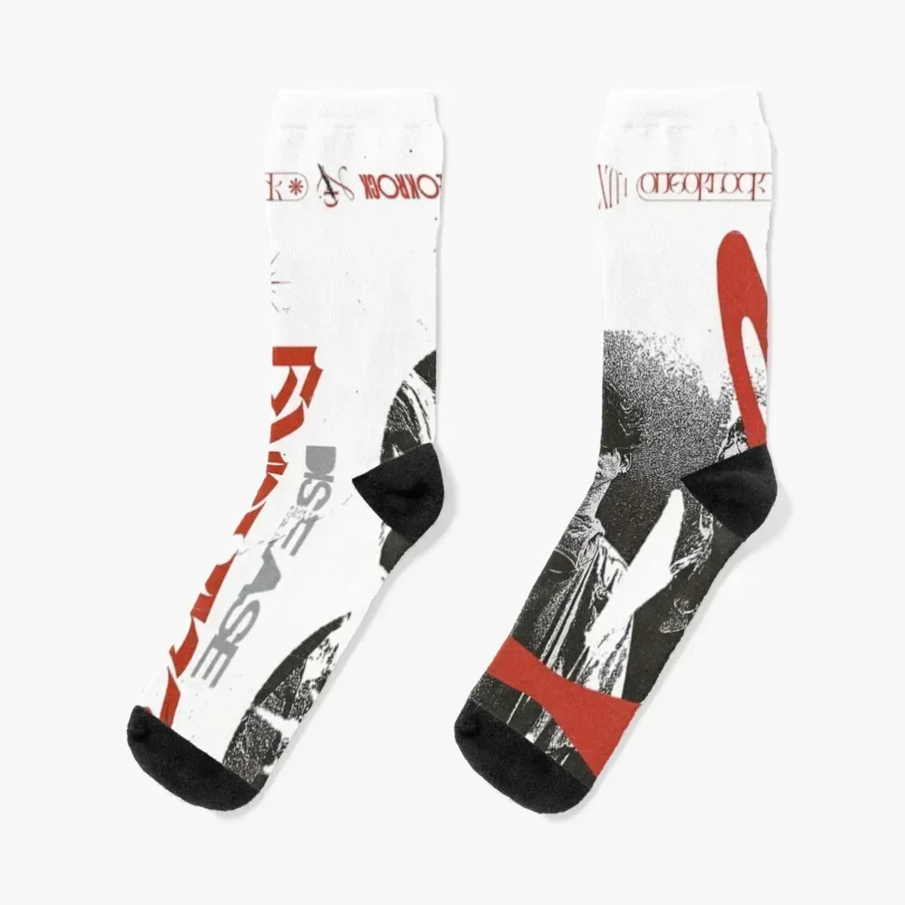 One ok rock Socks funny gifts FASHION retro football Socks Women's Men's with print Rugby custom sports Socks Men's Women's