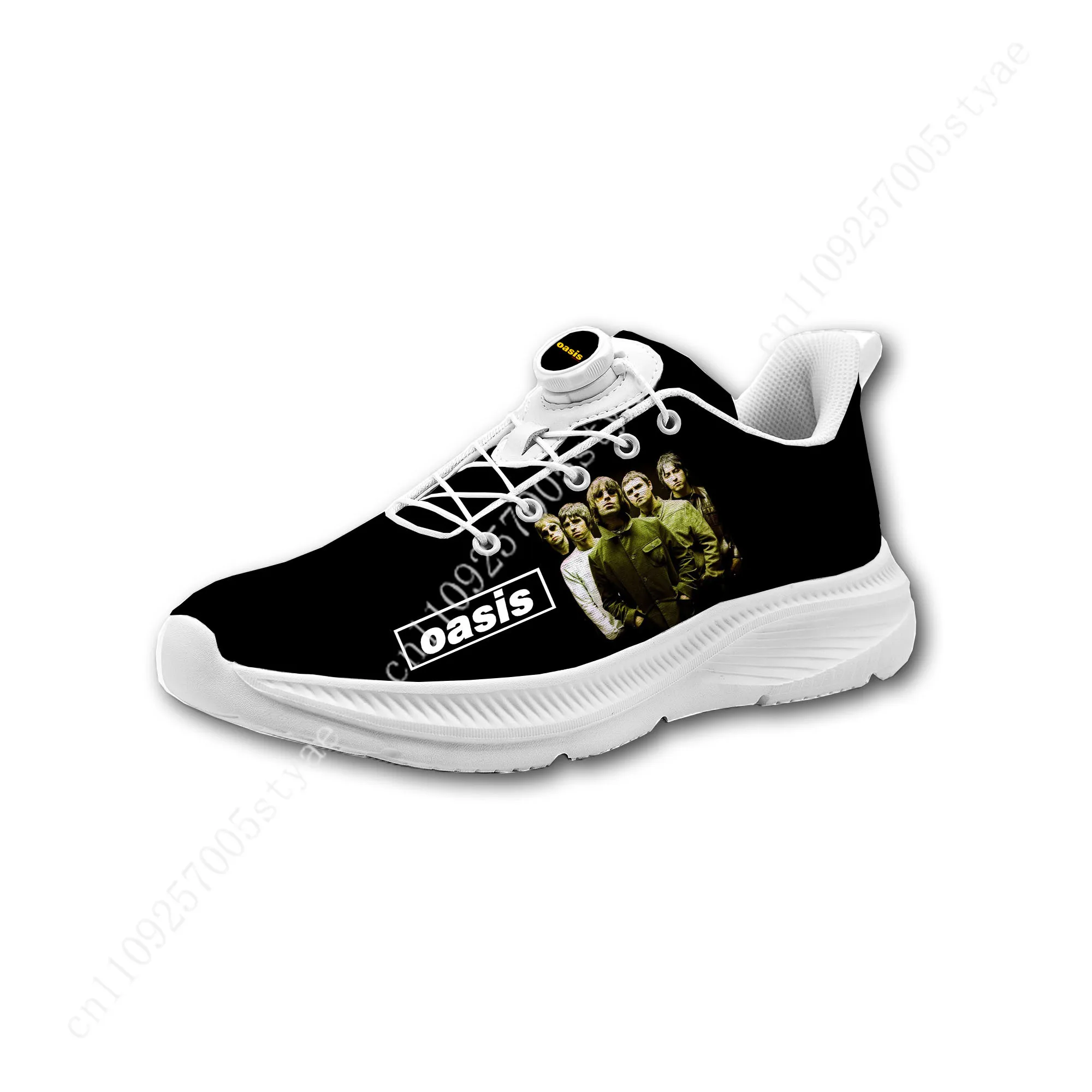 

Oasis Rock Band Mens Womens Casual Hiking Shoes Laceless Rotating Button Sports Shoes lightweight Custom Sneaker