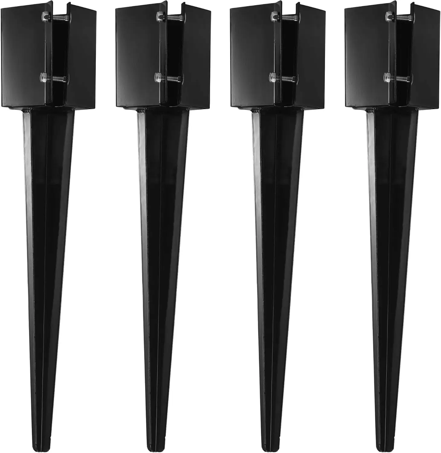 

4 Pcs 36" Heavy Duty 4x4 Fence Post Anchor Ground Spike Metal Black Powder Coated for Mailbox Post, No-Dig Installation