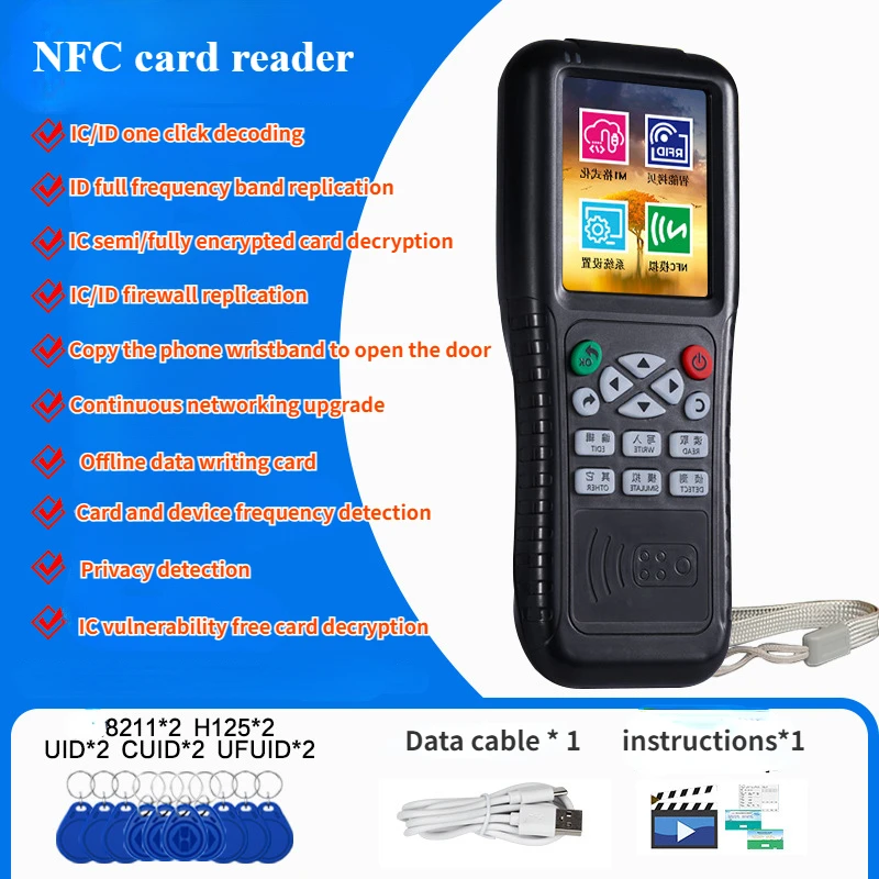 Imagem -05 - Leitor Rfid Nfc Smart Card ic Duplicador de id Escritor Volledige Decode Função Fob Programador Cópia Chave Criptografada