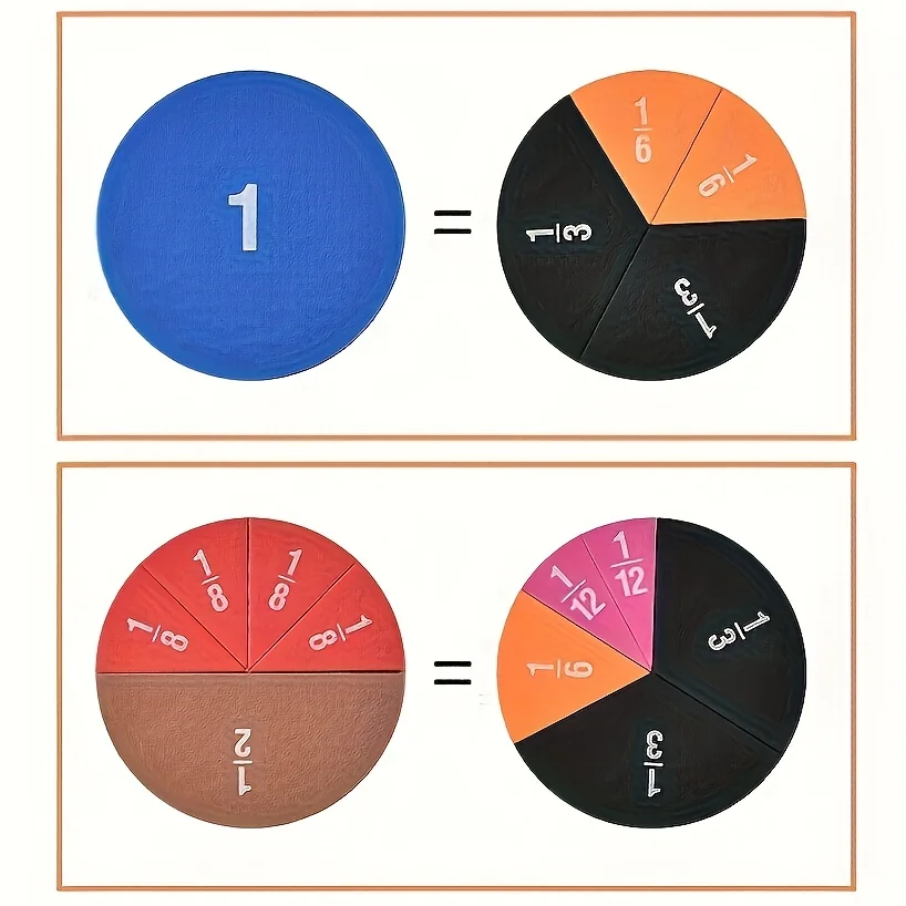 51 Stuks Kleurrijke Magnetische Fracties Wiskunde Leermiddel Eva Ronde Vorm Instrument Kids Montessori Vroege Educatieve Wiskunde Stam Geschenk