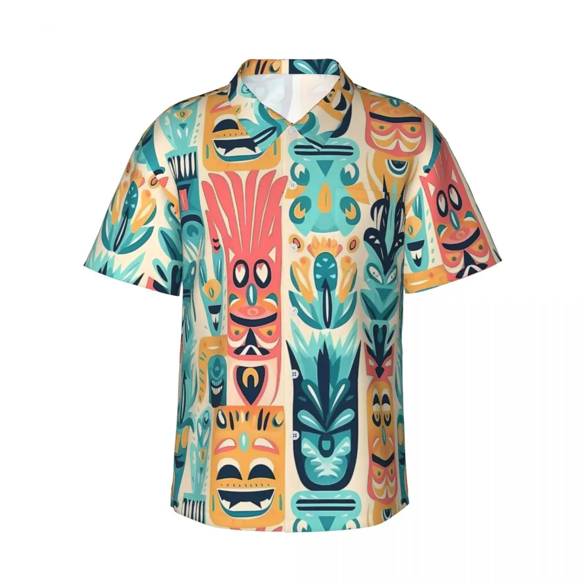 

Гавайская гавайская рубашка, мужская пляжная тропическая Тики с цветами и растениями, повседневные рубашки, уличная одежда с короткими рукавами, большие блузки в стиле ретро