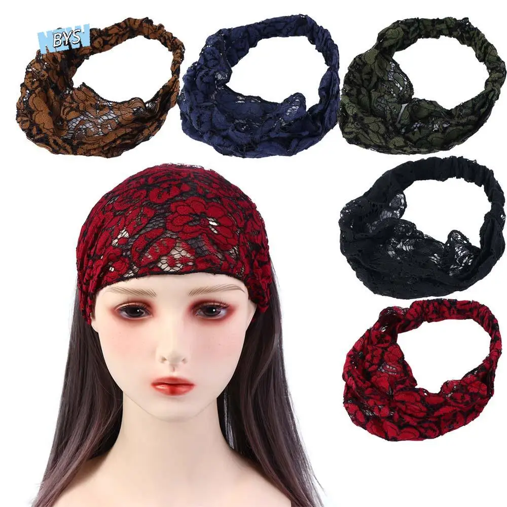 

Elegant Vintage Headwear Lace Cloth Gift Korean Style Hair Band Headdress Female Hair Band Wide Edge Headband