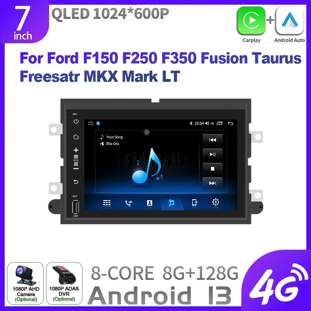 

For Ford F150 F250 F350 Fusion Taurus Freesatr MKX Mark LT Multimedia Navigation Screen 2DIN Wireless Carplay Stereo Android 13