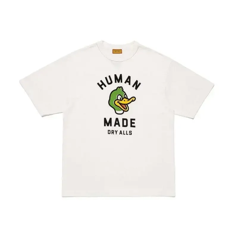 2026 Human Made Duck Graphic Slub Cotton Tee Tubular Seamless Couple Matching Summer Streetwear