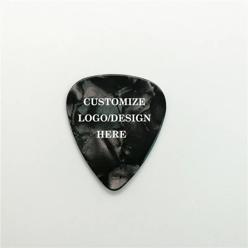 Personalizar em Pearl Celuloid Guitar Picks, fazer o seu próprio design de logotipo, ambos os lados impressão, cores, 100pcs