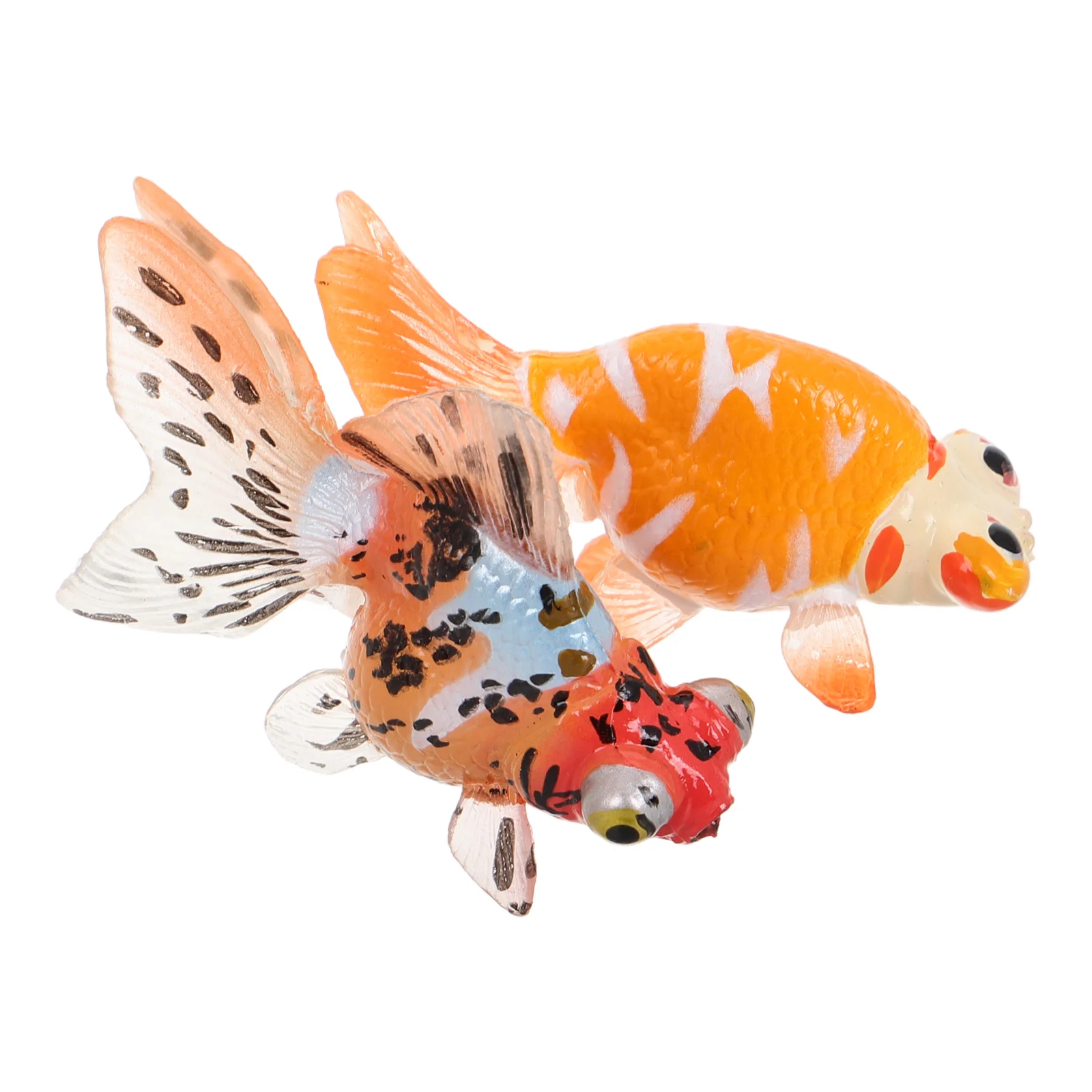 

2 Pcs Simulated Fish Toys Tank Decor Accessories Figures Bath Goldfish Pvc Model Ornament Child Fake Aquarium