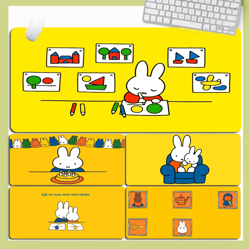 M-Miffy Mousepad Custom Skin Desktop Desk Mat Kawaii Gaming Accessories Students Writing Pad for PC Computer Table