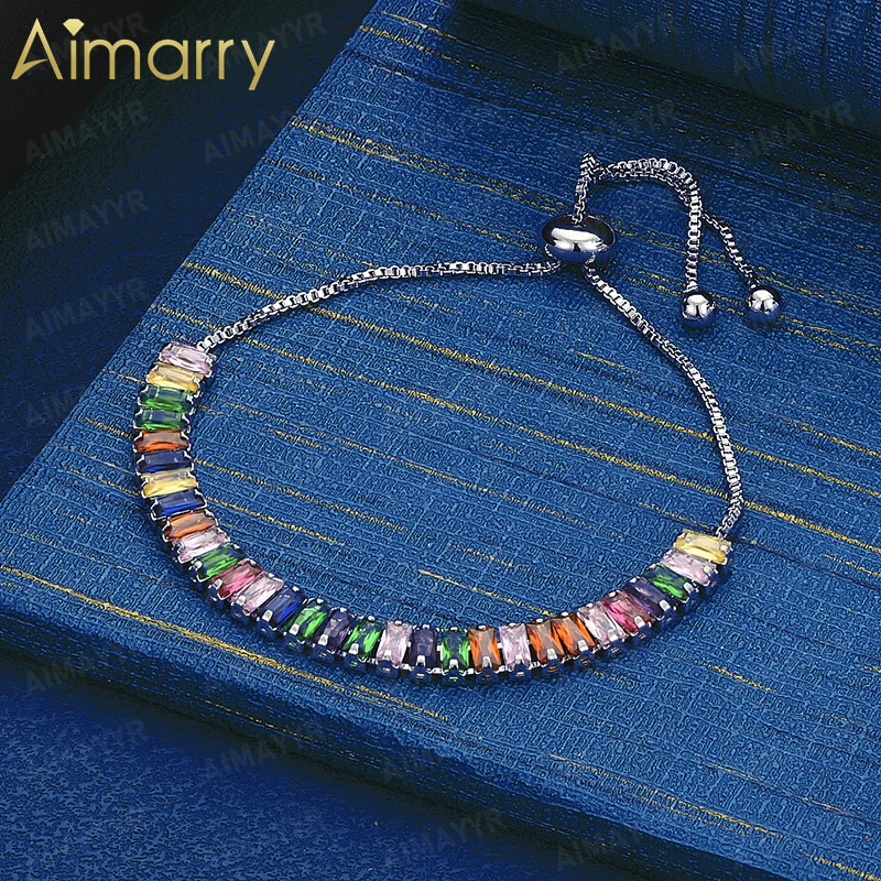 925 Sterling Silver Exquisite Color AAA Zircon Bracelet for Women's Parties Banquets Weddings High-quality Fashion Jewelry