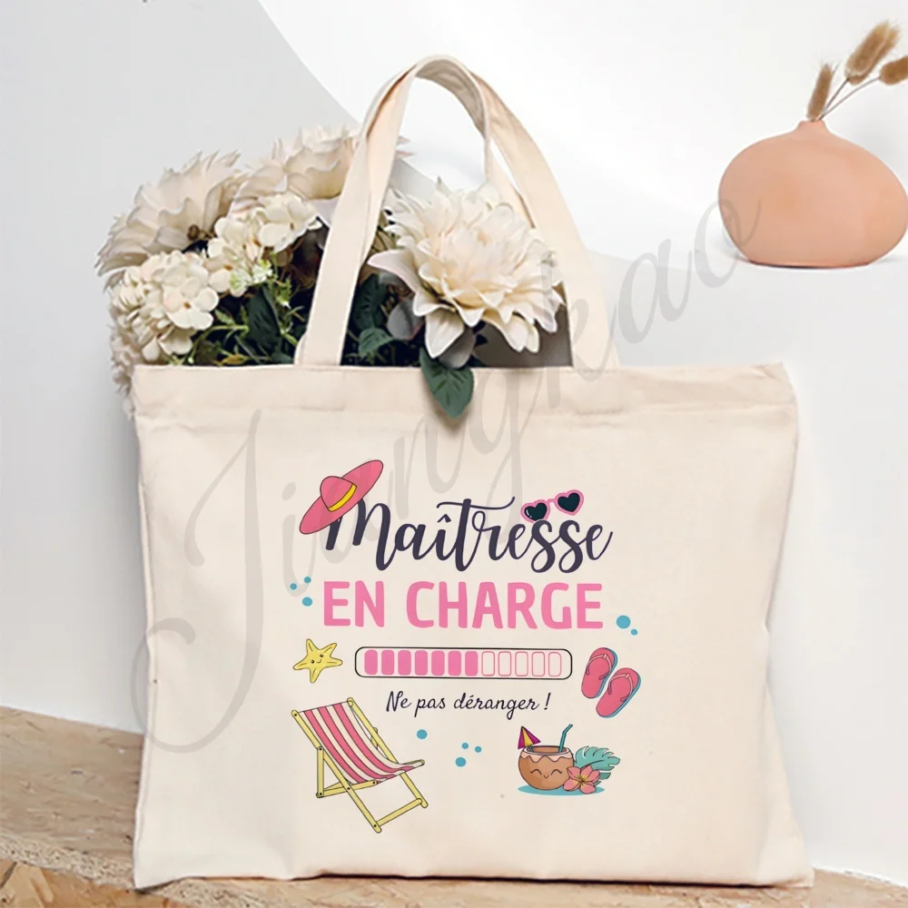Maitresse Maitre on Vacation Do Not Disturb Printed Tote Bag Travel Shoulder Bags Graduate Teacher's Day Thanks Gift for Teacher - view 4