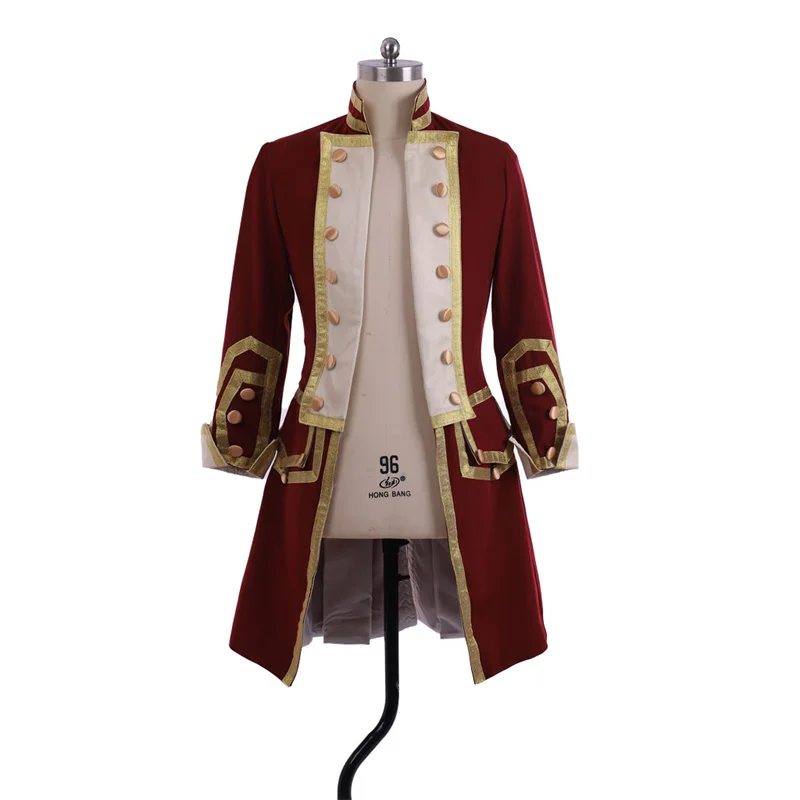 

18th Century Mens Royal Military Medieval Uniform Jacket Costume Colonial Tuxedo George Washington Tailcoat Coat