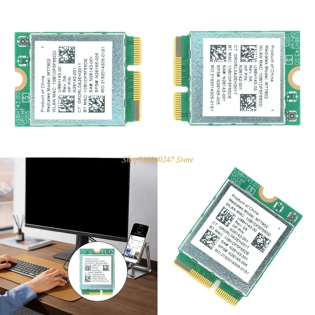 

Q22A MT7902 WIFI6E Wireless Networking Card M.2 interfaced For Laptops And PCs With Low Latency And Stable Connection