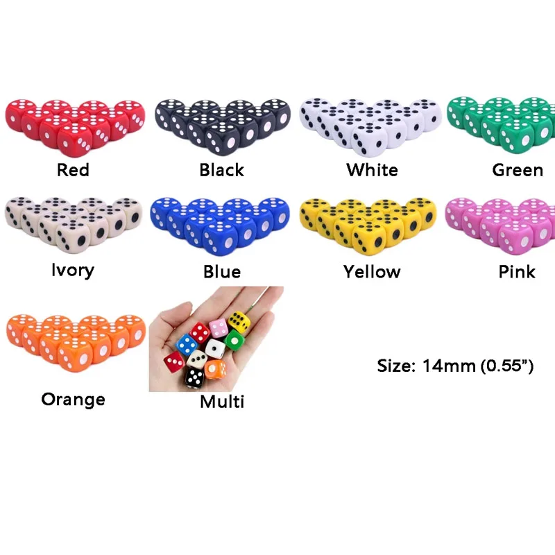 30pcs Gambling Small Dice Standard Dot Accessories random color