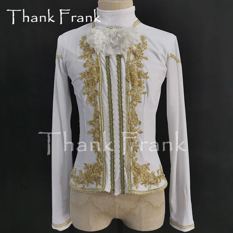 

New Male Ballet Jackets Custom Made Men's Prince Ballet Costume Boy's Long Sleeve Dance Top Adult Stage Dancing Costumes C729