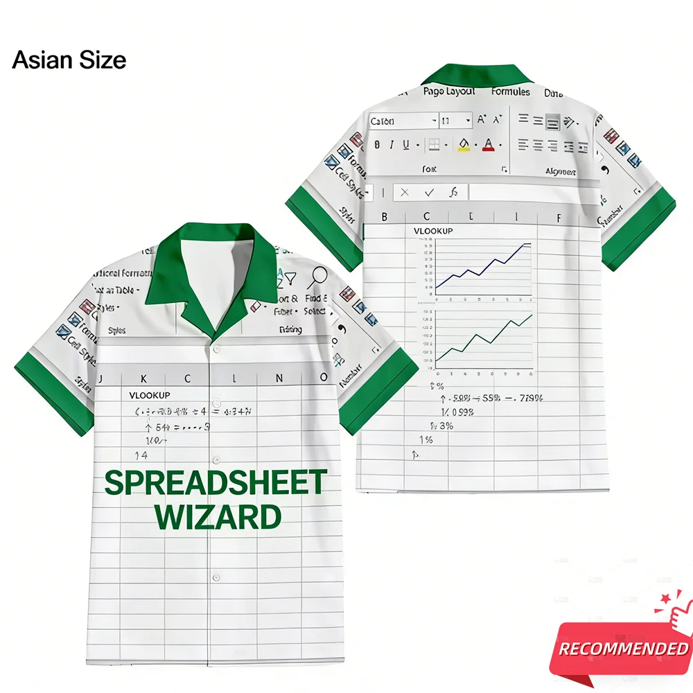 

Забавный крутой дизайн, гавайские рубашки Excel Aloha, пляжная гавайская рубашка, персонализированная Camisa 2026, модные хип-поп-рабочие топы Y2k, блузка