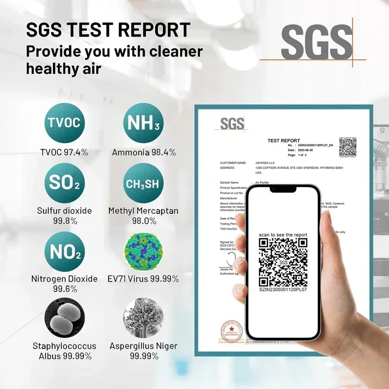 DD2Jafända 4575평방피트 스마트 공기청정기, APP 및 Alexa 지원, HEPA 13 및 활성탄 공기 필터
